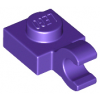 Dark Purple Plate, Modified 1 x 1 with Clip Horizontal (thick open O clip)
