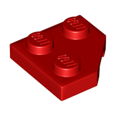 Red Wedge, Plate 2 x 2 Cut Corner