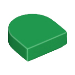 Green Tile, Modified 1 x 1 Half Circle Extended