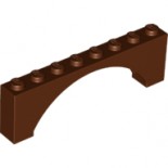 Reddish Brown Brick, Arch 1 x 8 x 2 Raised Arch