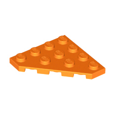 Orange Wedge, Plate 4 x 4 Cut Corner