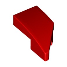 Red Wedge 2 x 1 with Stud Notch Left