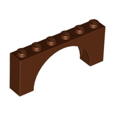 Reddish Brown Brick, Arch 1 x 6 x 2 - Medium Thick Top without Reinforced Underside