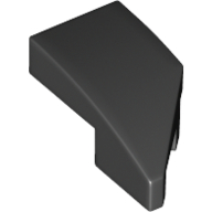 Black Wedge 2 x 1 with Stud Notch Left
