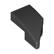 Black Wedge 2 x 1 with Stud Notch Left