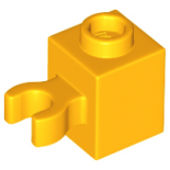 Bright Light Orange Brick, Modified 1 x 1 with Clip Vertical (open O clip) - Hollow Stud
