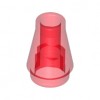 Trans-Red Cone 1 x 1 with Top Groove