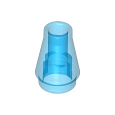 Trans-Dark Blue Cone 1 x 1 with Top Groove