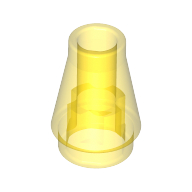 Trans-Yellow Cone 1 x 1 with Top Groove