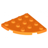 Orange Plate, Round Corner 4 x 4