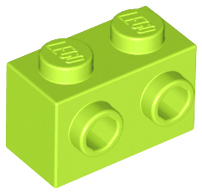 Lime Brick, Modified 1 x 2 with Studs on 1 Side