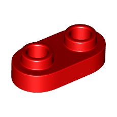 Red Plate, Modified 1 x 2 Rounded with 2 Open Studs