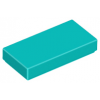 Dark Turquoise Tile 1 x 2 with Groove