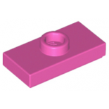 Dark Pink Plate, Modified 1 x 2 with 1 Stud with Groove and Bottom Stud Holder (Jumper)