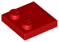 Red Tile, Modified 2 x 2 with Studs on Edge