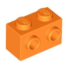 Orange Brick, Modified 1 x 2 with Studs on 1 Side