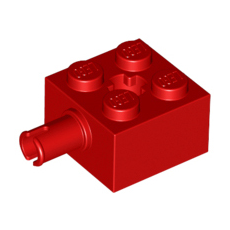 Red Brick, Modified 2 x 2 with Pin and Axle Hole