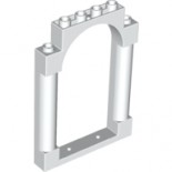 White Door Frame 1 x 6 x 7 Rounded Pillars with Top Arch and Notches