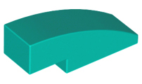 Dark Turquoise Slope, Curved 3 x 1 No Studs