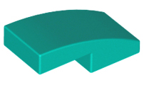 Dark Turquoise Slope, Curved 2 x 1 No Studs