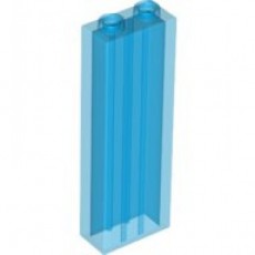 Trans-Dark Blue Brick 1 x 2 x 5 without Side Supports