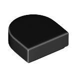 Black Tile, Modified 1 x 1 Half Circle Extended