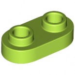 Lime Plate, Modified 1 x 2 Rounded with 2 Open Studs
