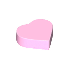 Bright Pink Tile, Round 1 x 1 Heart