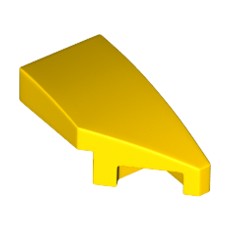 Yellow Wedge 2 x 1 with Stud Notch Right
