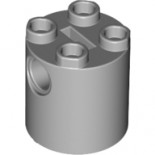 Light Bluish Gray Brick, Round 2 x 2 x 2 Robot Body - with Bottom Axle Holder x Shape Orientation