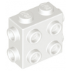 White Brick, Modified 1 x 2 x 1 2/3 with Studs on 3 Sides