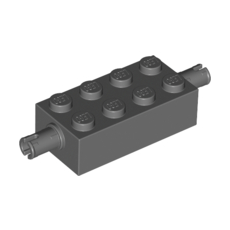 Dark Bluish Gray Brick, Modified 2 x 4 with Pins