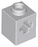 Light Bluish Gray Technic, Brick 1 x 1 with Axle Hole