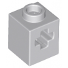 Light Bluish Gray Technic, Brick 1 x 1 with Axle Hole