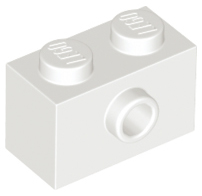 White Brick, Modified 1 x 2 with Stud on Side