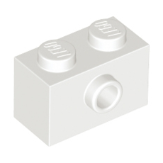 White Brick, Modified 1 x 2 with Stud on Side