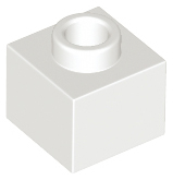 White Brick, Modified 1 x 1 x 2/3 with Open Stud