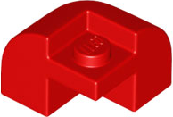 Red Slope, Curved 2 x 2 x 1 1/3 Corner with Recessed Stud