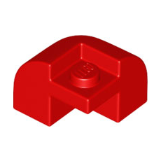 Red Slope, Curved 2 x 2 x 1 1/3 Corner with Recessed Stud