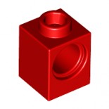 Red Technic, Brick 1 x 1 with Hole