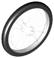 Trans-Clear Wheel Bicycle with Molded Black Hard Rubber Tire Pattern