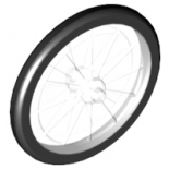 Trans-Clear Wheel Bicycle with Molded Black Hard Rubber Tire Pattern
