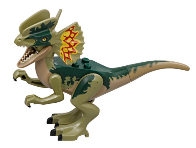 Dinosaur Dilophosaurus with Olive Green Head, Arms, and Legs